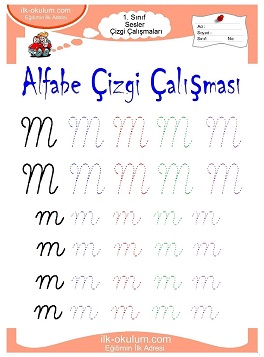 Çocuklar İçin Sesler Çizgi Çalışmaları Çalışma Sayfaları 
